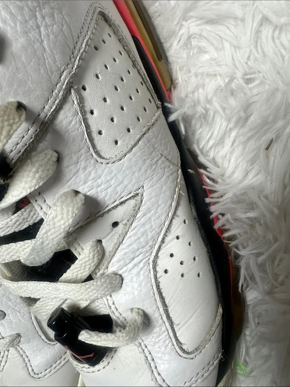 Jordan Kids White and Black Basketball Sneakers with Red Jumpman